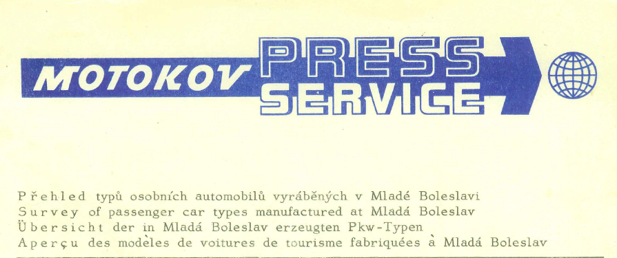 Übersicht der in Mlada Boleslav erzeugten Pkw - Typen
