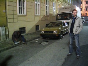 Skoda beim Dreh von "Schwarze Blumen" 11.04.2008